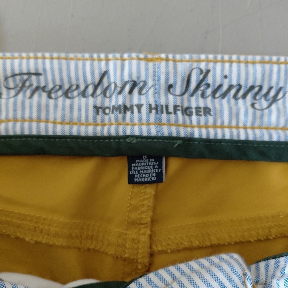 Tommy Hilfiger FREEDOM SKINNY Jeans Size 8 Pants Mustard Yellow Chino Retro Fall - Picture 5 of 10